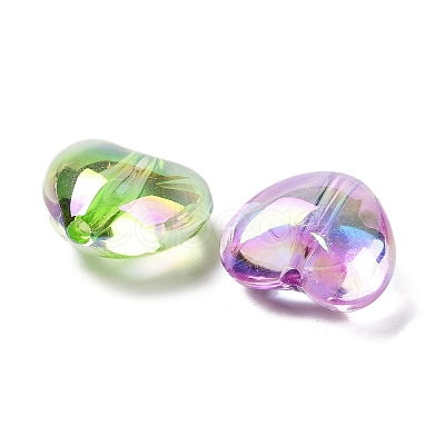 Luminous UV Plating Rainbow Iridescent Acrylic Beads OACR-O008-09-1