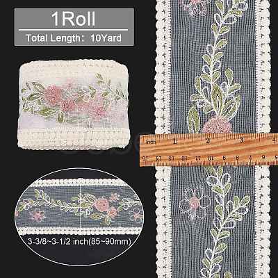 Gorgecraft 10 Yards Embroidery Polyester Lace Trim OCOR-GF0001-80A-1