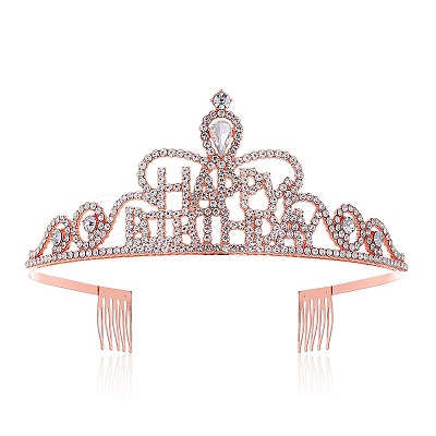 Alloy with Rhinestone Crown Hair Comb PW-WG9B224-06-1