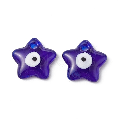 Handmade Evil Eye Lampwork Pendants LAMP-I026-12H-1