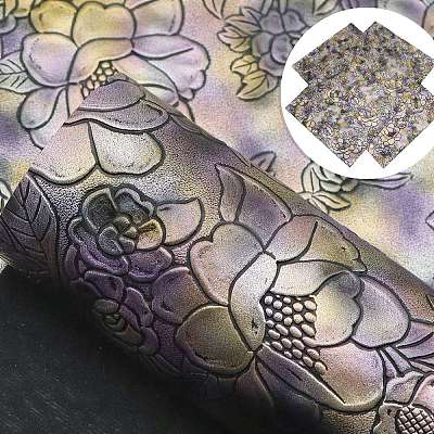 Flower Pattern Imitation Leather Fabrics PW-WGB593C-09-1