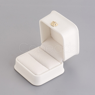 PU Leather Ring Gift Boxes X-LBOX-L005-A03-1