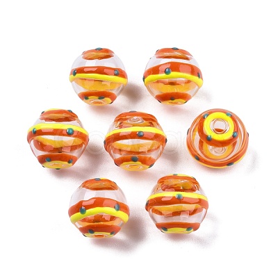 Transparent Glass Enamel Beads GLAA-G084-01C-1