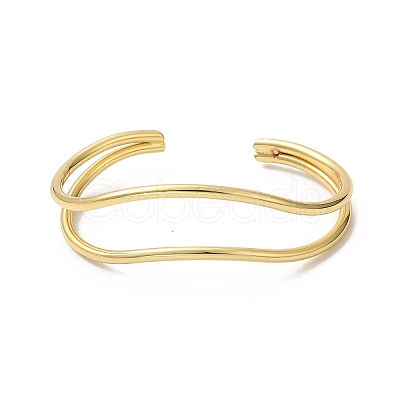 Rack Plating Brass Cuff Bangles BJEW-A137-10G-1