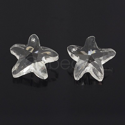 Faceted Starfish/Sea Stars Glass Charms GLAA-M026-03-1