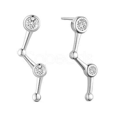 SHEGRACE Rhodium Plated 925 Sterling Silver Ear Studs JE564A-1