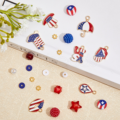 SUPERFINDINGS DIY Independence Day Jewelry Making Kit DIY-FH0005-49-1