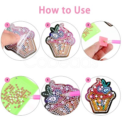 Cake Shape DIY 5D Diamond Painting Keychain DIY-WH0161-94-1