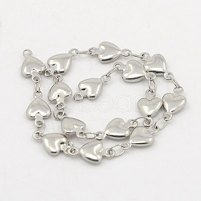 Tarnish Resistant 304 Stainless Steel Heart Chains CHS-K001-53-5.5mm-1