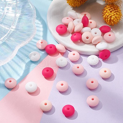 20Pcs 4 Colors Food Grade Eco-Friendly Silicone Focal Beads SIL-YW0001-12A-1