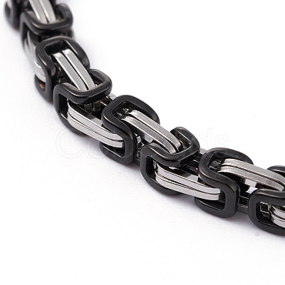 PVD Vacuum Plating 304 Stainless Steel Byzantine Chain Bracelets BJEW-I295-02A-EBP-1