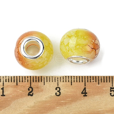 Two Tone Glass European Beads GPDL-K003-01B-1