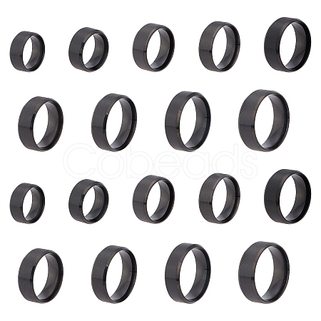 DICOSMETIC 18Pcs 9 Size 201 Stainless Steel Plain Band Ring for Men Women RJEW-DC0001-07A-1