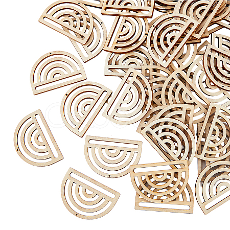 SUPERFINDINGS 100Pcs Laser Cut Unfinished Basswood Wall Decoration WOOD-FH0002-03-1
