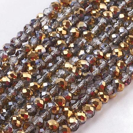 Electroplate Glass Faceted Rondelle Beads Strands EGLA-D020-3x2mm-14-1