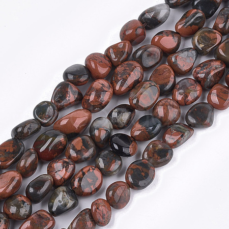 Natural Brecciated Jasper Beads Strands X-G-T105-39-1