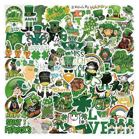 50Pcs Saint Patrick's Day PVC Self Adhesive Stickers PW-WG17831-02-1