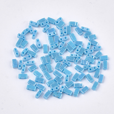 2-Hole Opaque Glass Seed Beads SEED-S023-27B-02-1