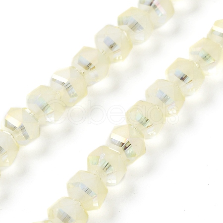 Electroplate Transparent Glass Beads Strands EGLA-I018-FR02-1