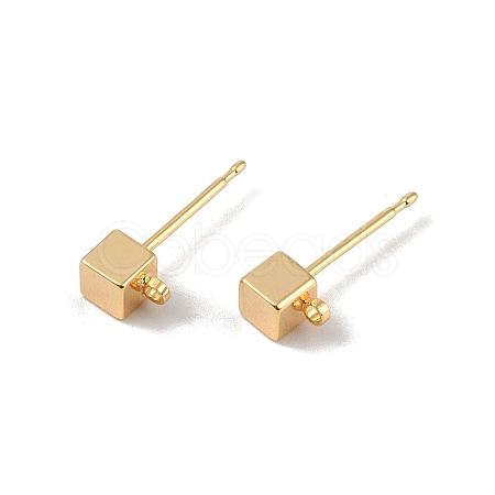 Brass Stud Earring Findings KK-R164-03G-1