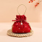 Velvet Cloth Drawstring Bags, Jewelry Bags, Christmas Party Wedding Candy Gift Bags, Red, 15x16cm