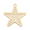 Rack Plating Alloy Big Pendants, Star Charms, Lead Free & Nickel Free & Cadmium Free, Golden, 73x70.5x2mm, Hole: 4.5~5mm