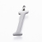 Tarnish Resistant 304 Stainless Steel Pendants, Initial Letter, Letter.I, Stainless Steel Color, 18x5.5x2mm, Hole: 2mm