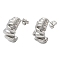 Non-Tarnish 304 Stainless Steel Twist Stud Earrings, Stainless Steel Color, 22x12mm