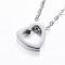 Tarnish Resistant 304 Stainless Steel Pendant Necklaces, Heart, Stainless Steel Color, 17.7 inch(45cm)