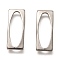 Non-Tarnish 201 Stainless Steel Linking Rings, Rectangle, Stainless Steel Color, 18x7x1mm, inner diameter: 15.5x5mm