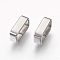 Tarnish Resistant 304 Stainless Steel Slide Charms, Rectangle, Stainless Steel Color, 4x12.5x7.5mm, Hole: 5.5x10.5mm