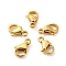 Polished 316 Surgical Stainless Steel Lobster Claw Clasps, Parrot Trigger Clasps, Real 24K Gold Plated, 10x6x3.5mm, Hole: 1mm