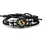 Constellation PU Leather Triple Layer Multi-strand Bracelets, Braided Adjustable Bracelets, Sagittarius, 7-1/8 inch(18cm)