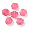 Transparent Spray Paint Glass Beads, Rose, Cerise, 15x15x8mm, Hole: 1.2mm