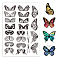 PVC Stamps, for DIY Scrapbooking, Photo Album Decorative, Cards Making, Stamp Sheets, Film Frame, Butterfly, 21x14.8x0.3cm