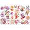 3 Sheets 3 Styles PVC Waterproof Decorative Stickers, Self Adhesive Decals for Furniture Decoration, Flower, 300x150mm, 1 sheet/style