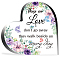 Heart-shaped with Word Acrylic Ornaments, Home Decorations, Floral Pattern, 99x10x99mm