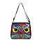 Owl Printed Polyester Shoulder Bags, for Women Bags, Rectangle, Cerise, 28.5x24x7.5cm