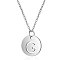 Non-Tarnish 201 Stainless Steel Initial Pendants Necklaces, with Cable Chains, Flat Round with Letter, Stainless Steel Color, Letter.G, 16.3 inch(40cm), 1mm