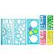 Multifunctional Plastic Geometric Drawing Ruler Set, Draft Template, for Architecture, Office, Studying, Designing, Painting Supplies, Pale Turquoise, 7pcs/set