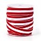 Polyester Ribbon, Single Face Velvet Ribbon, Binary Colour, Striped Pattern, Red, 3/8 inch(10mm), about 50yards/roll(45.72m/roll)