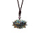 Natural Labradorite Pendants Necklaces, Flower, 31.50 inch(80cm)