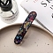 Oval Cellulose Acetate Hair Barrettes, with Rhinestone, Hair Accessories for Women & Girls, Colorful, 16x86mm