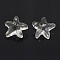 Faceted Starfish/Sea Stars Glass Charms, Clear, 14x15x8mm, Hole: 1mm