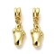 Footprint Rack Plating Brass Pendants, Long-Lasting Plated, Lead Free & Cadmium Free, Real 18K Gold Plated, 25mm, Hole: 3.5mm