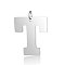 Tarnish Resistant 201 Stainless Steel Pendants, Letter, Stainless Steel Color, Letter.T, 30x27x1.5mm, Hole: 4.5mm