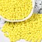 6/0 Opaque Baking Paint Glass Seed Beads, Teardrop, Yellow, 4.5~5x4x3~3.5mm, Hole: 0.9mm, about 5625Pcs/Pound