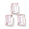 Glass Rhinestone Cabochons, Point Back & Back Plated, Faceted, Rectangle, Light Peach, 14x10x5.5mm