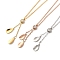 Teardrop PVD Vacuum Plating 304 Stainless Steel Lariat Necklaces, with Rhinestone, Mixed Color, 15.24 inch(38.7cm)