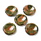 Natural Unakite Worry Stones, Flower Shape, 37.5~38x38x7~7.5mm